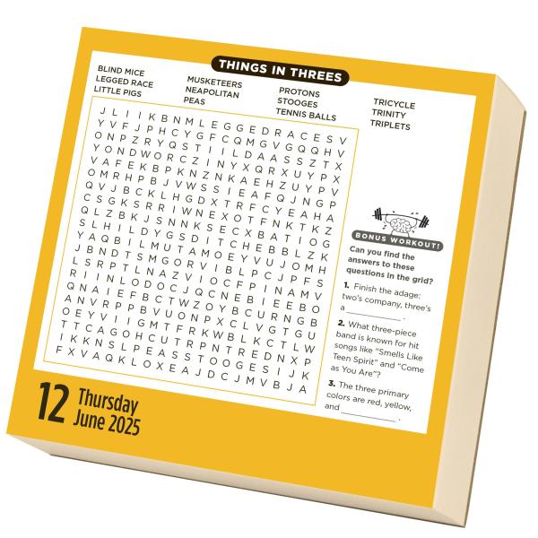 Brain Workout Word Search 2025 Page A Day Calendar    