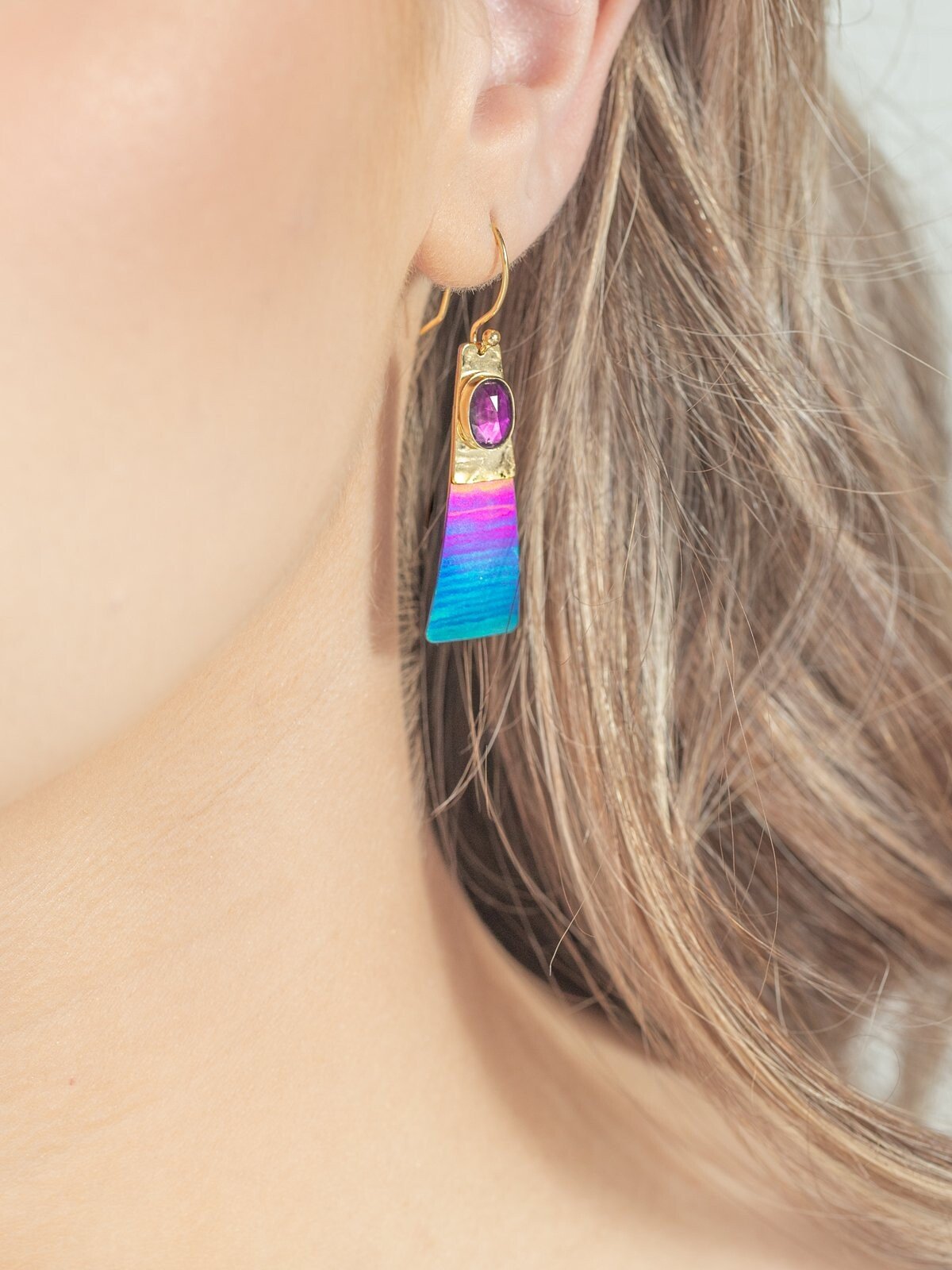 Holly Yashi Regalia Earrings - Teal and Gold    