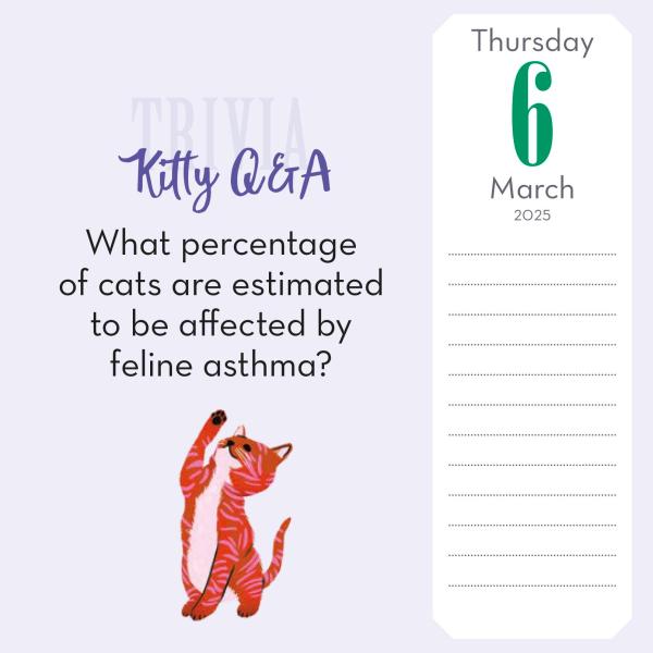 Cat Trivia 2025 Page A Day Calendar    