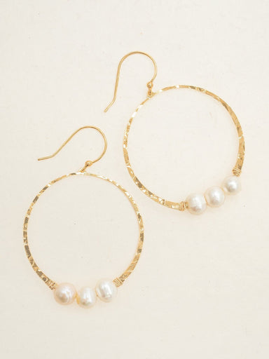 Holly Yashi Full Moon Pearl Earrings - White    