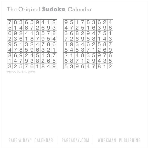 The Original Sudoku Page A Day Calendar    