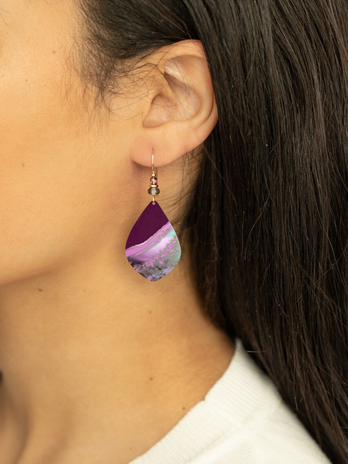 Holly Yashi Shorebreak Earrings - Purple Depths    