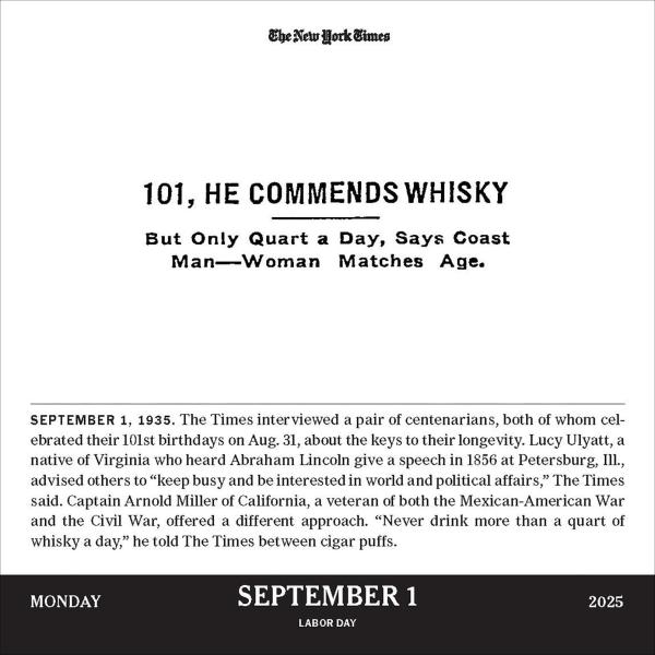 The New York Times Headlines In History 2025 Page A Day Calendar    