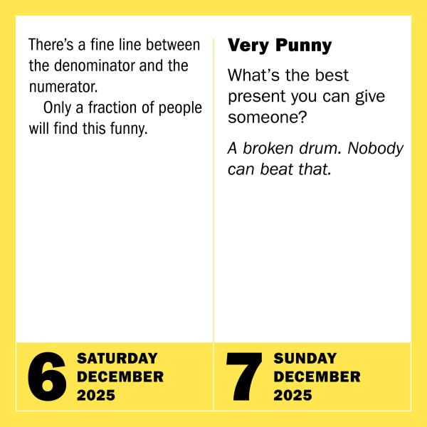 Bad Jokes and Punderful Puns 2025 Page A Day Calendar    