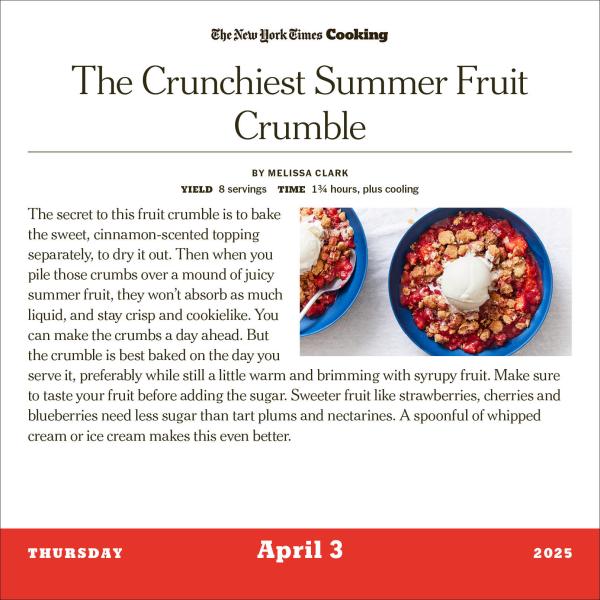 The New York Times Cooking 2025 Page A Day Calendar    