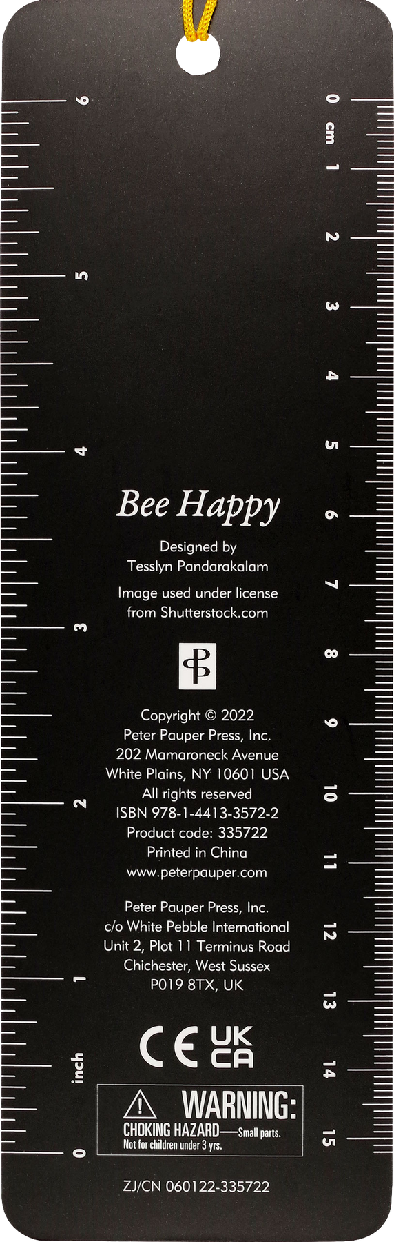 Bookmark Bee Happy    