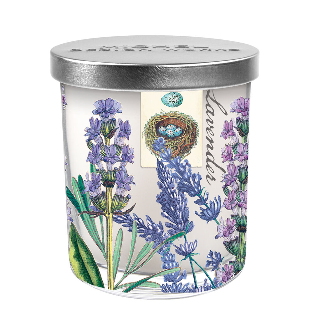 Lavender Rosemary Printed Glass Jar Candle with Lid    