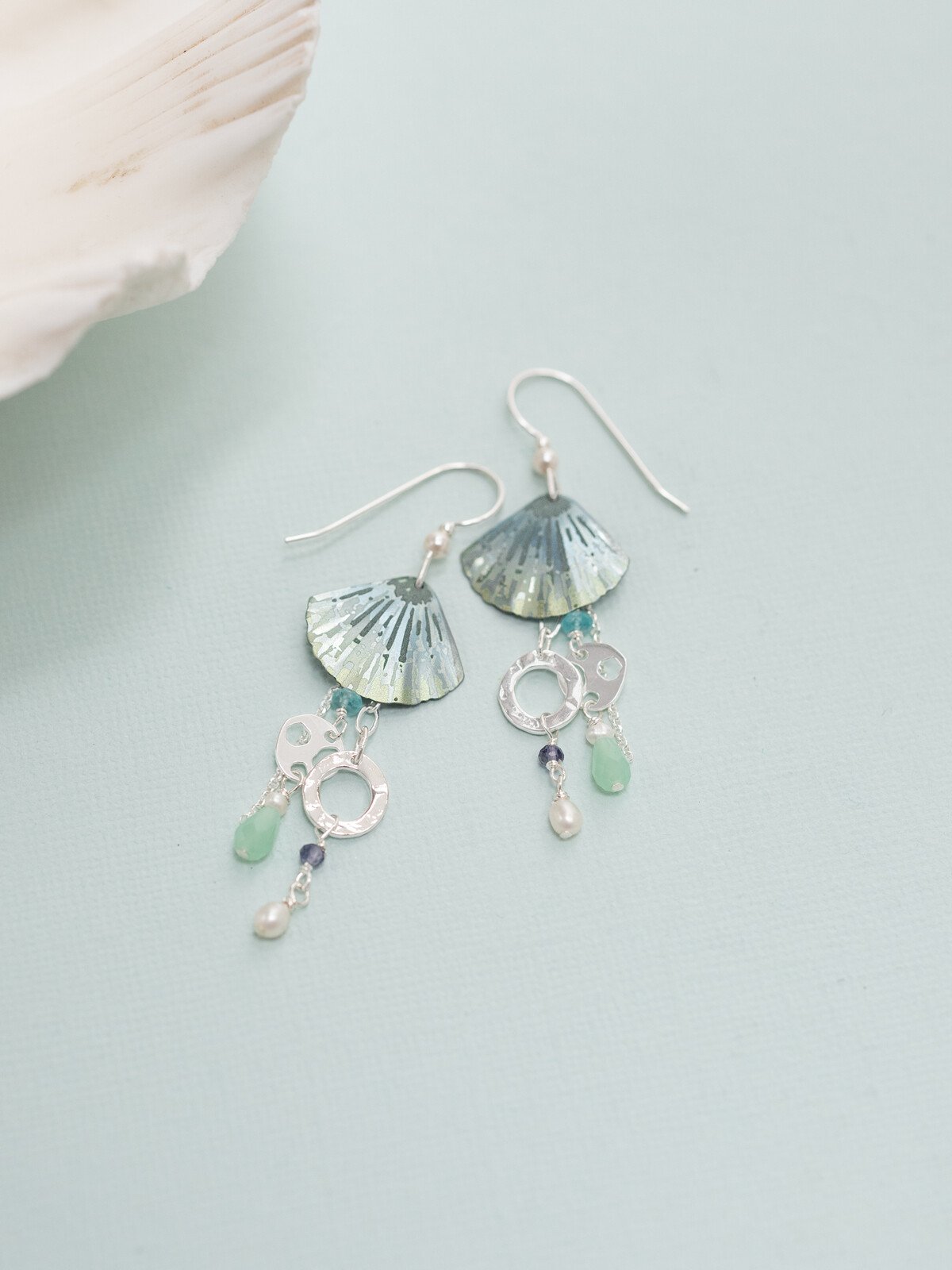 Holly Yashi Seashore Treasure Earrings - Sage/Silver    