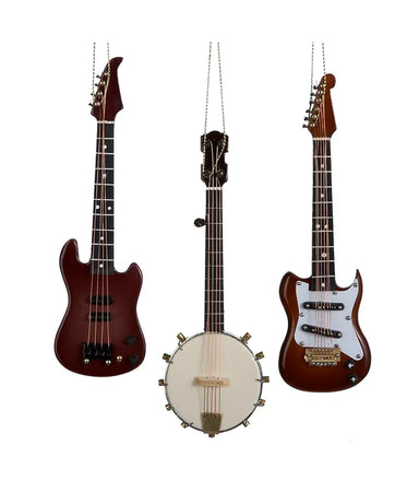 Electric Guitar, Bass, or Banjo Ornament - (Single) Various Styles