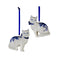 Porcelain Delft Blue Cat Ornament - (Single) Various Options