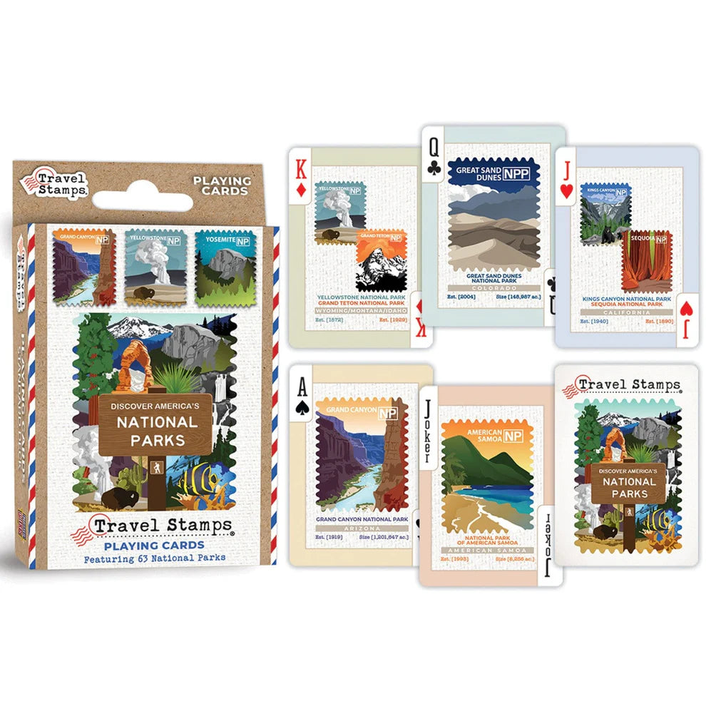 Discover America's National Parks Travel Stamps Playing Cards