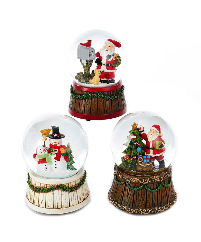 Santa and Snowmen Musical 100MM Water Globe - Single, Various Styles