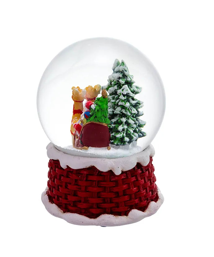 Santa In Sleigh Water Globe 100MM