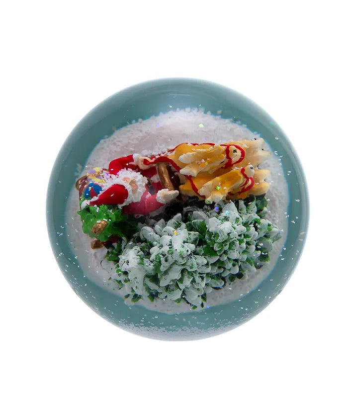 Santa In Sleigh Water Globe 100MM