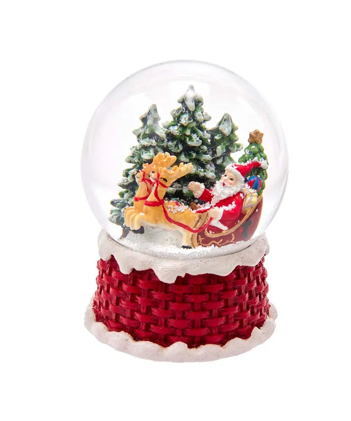 Santa In Sleigh Water Globe 100MM