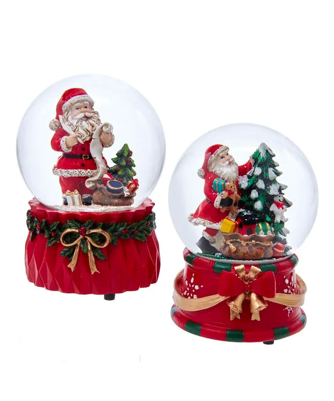 Santa with List Or Tree 100mm Water Globe - Single, List or Tree