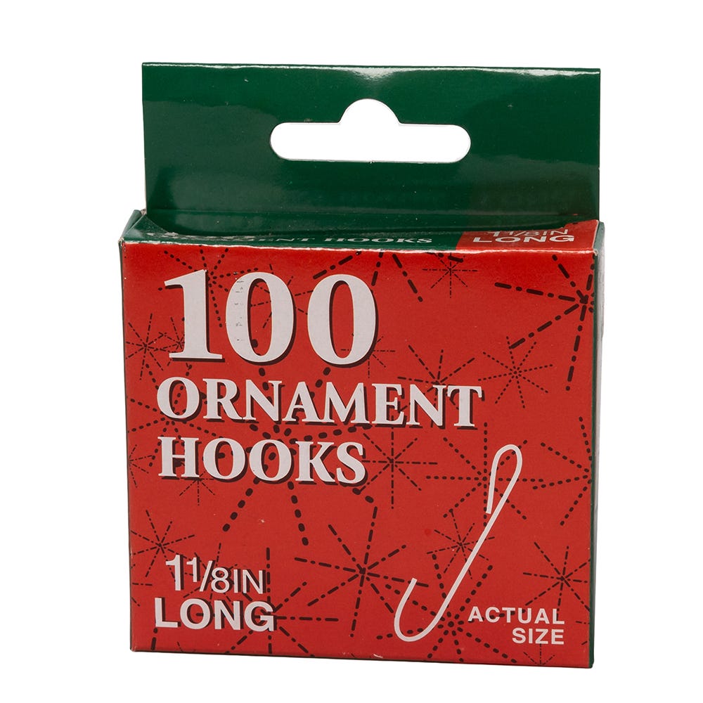 Christmas Ornament Hook Silver 100 Piece Box
