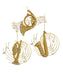 Gold Glittered Musical Instrument Ornament - Single, Various Styles