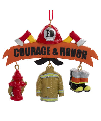 Courage & Honor Firefighter Ornament