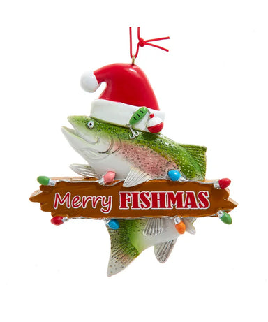 Merry Fishmas Trout Ornament