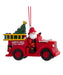 Santa in Firetruck Ornament