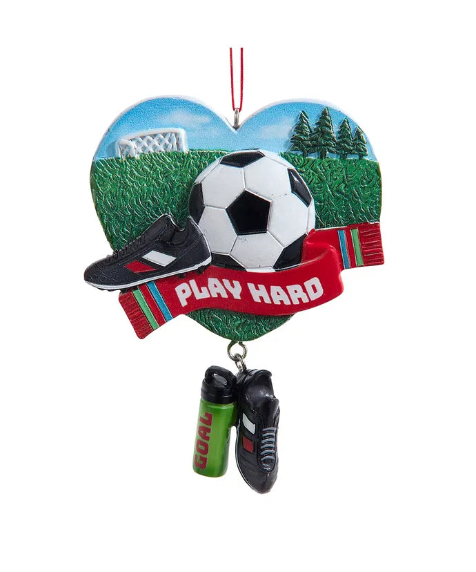Heart Shaped Soccer Ornament