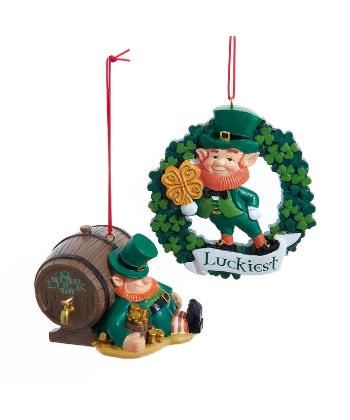 Irish Leprechaun Ornament - Single, Various Options
