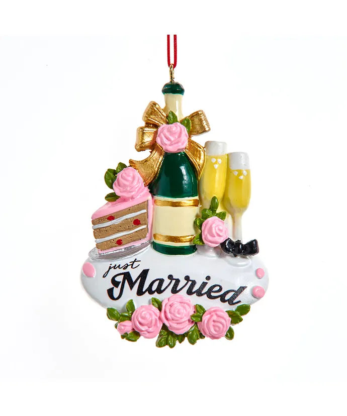Just Married Champagne Ornament