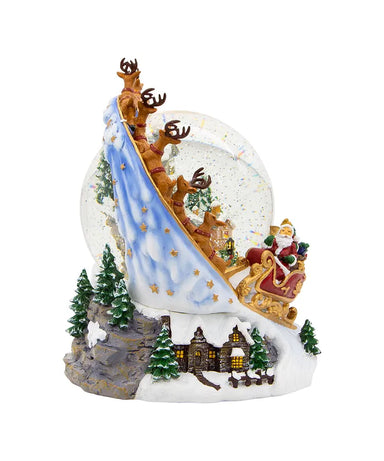 Santa In His Sleigh 120mm LED Water Globe