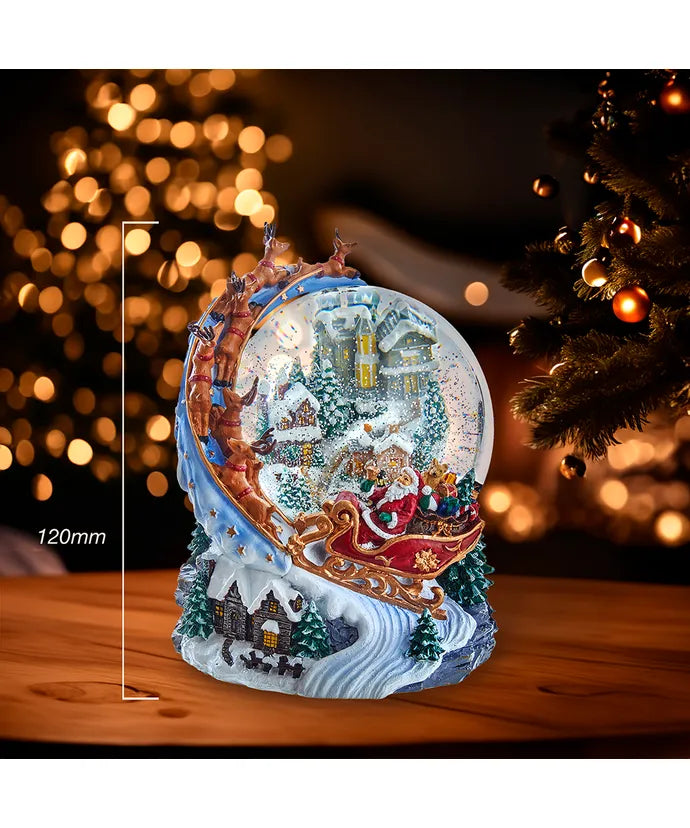Santa In His Sleigh 120mm LED Water Globe