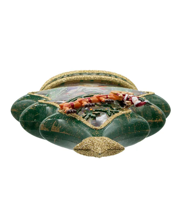 Snowman Tree with Santa Sleigh 11.5" Water Lantern