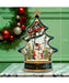 Snowman Tree with Santa Sleigh 11.5" Water Lantern
