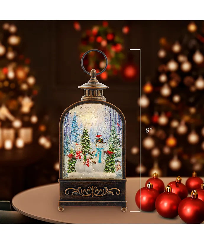 LED Water Lantern Snowman Family