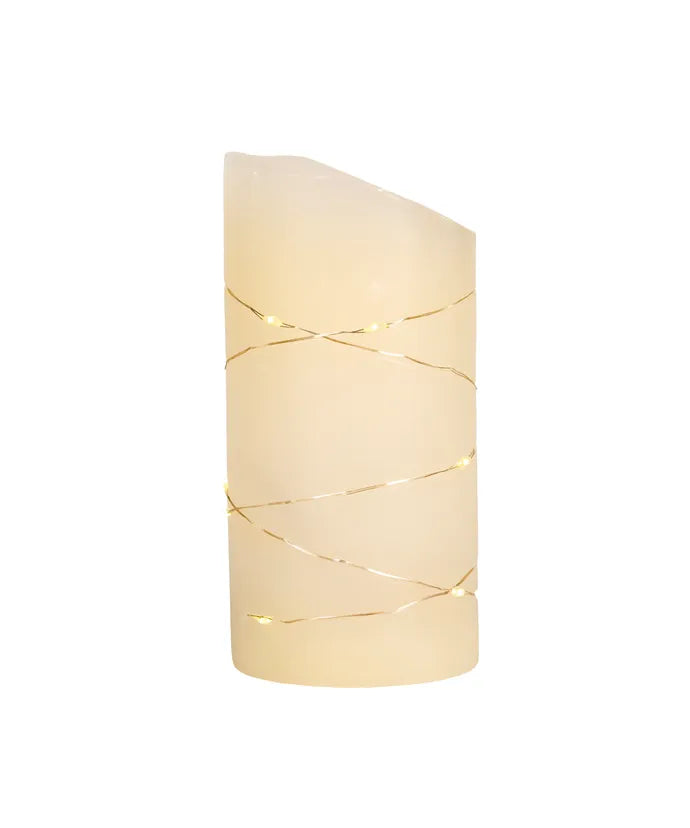 6" LED Flicker Candle With Fairy Lights
