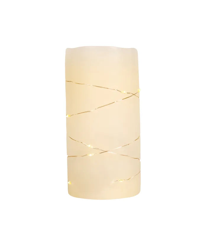 6" LED Flicker Candle With Fairy Lights
