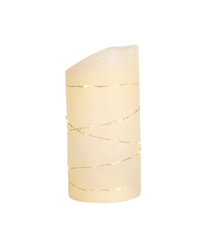 6" LED Flicker Candle With Fairy Lights