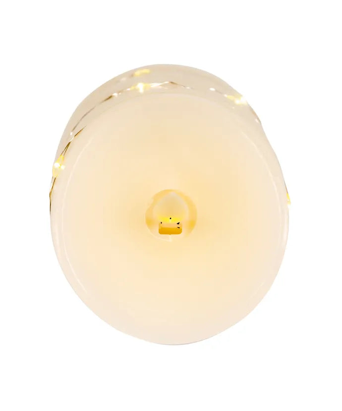 6" LED Flicker Candle With Fairy Lights