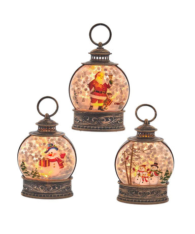 Santa & Snowman LED Water Lanterns - (Single) Various Options