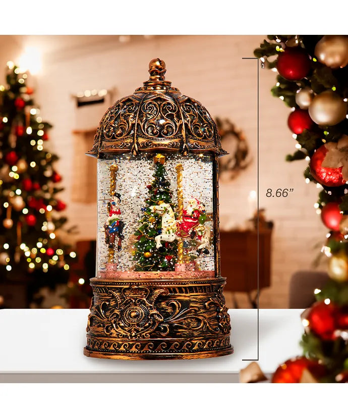 LED Water Lantern Santa & Carousel