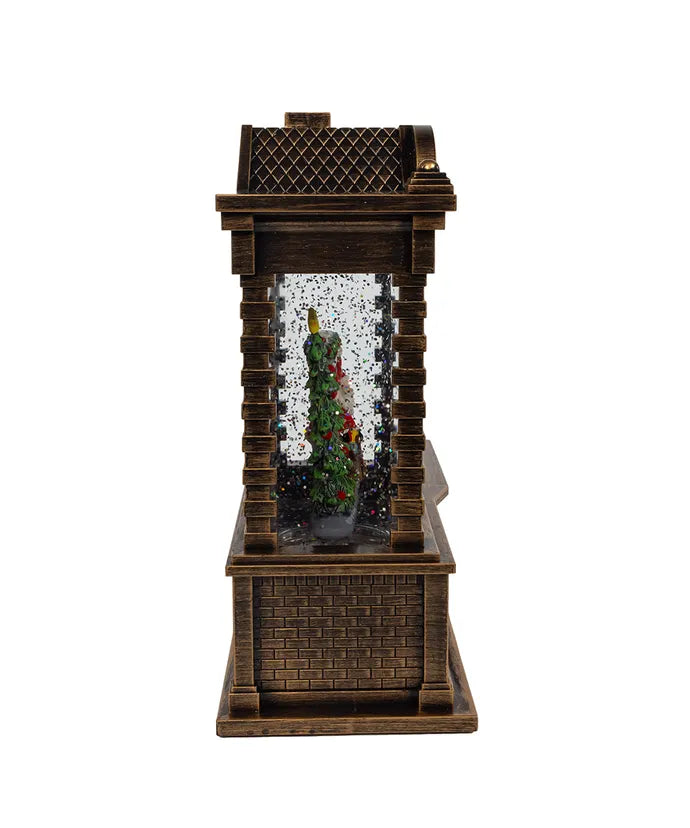 LED Water Lantern Santa with Fireplace