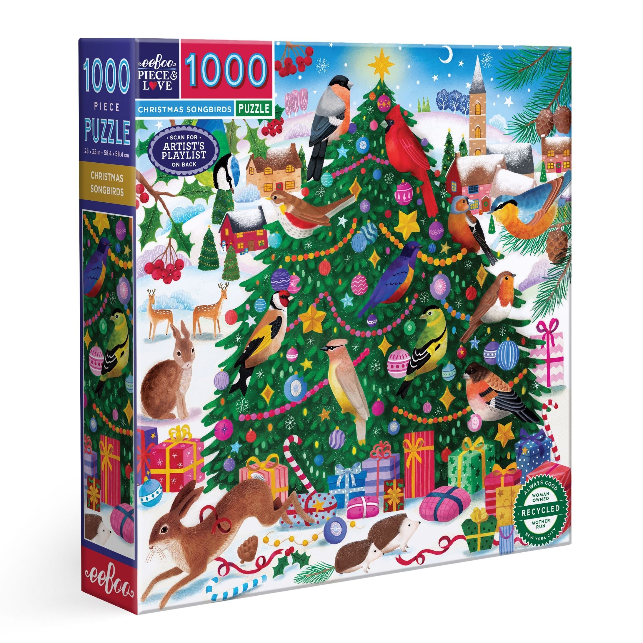 eeBoo Christmas Songbirds 1000 Piece Puzzle