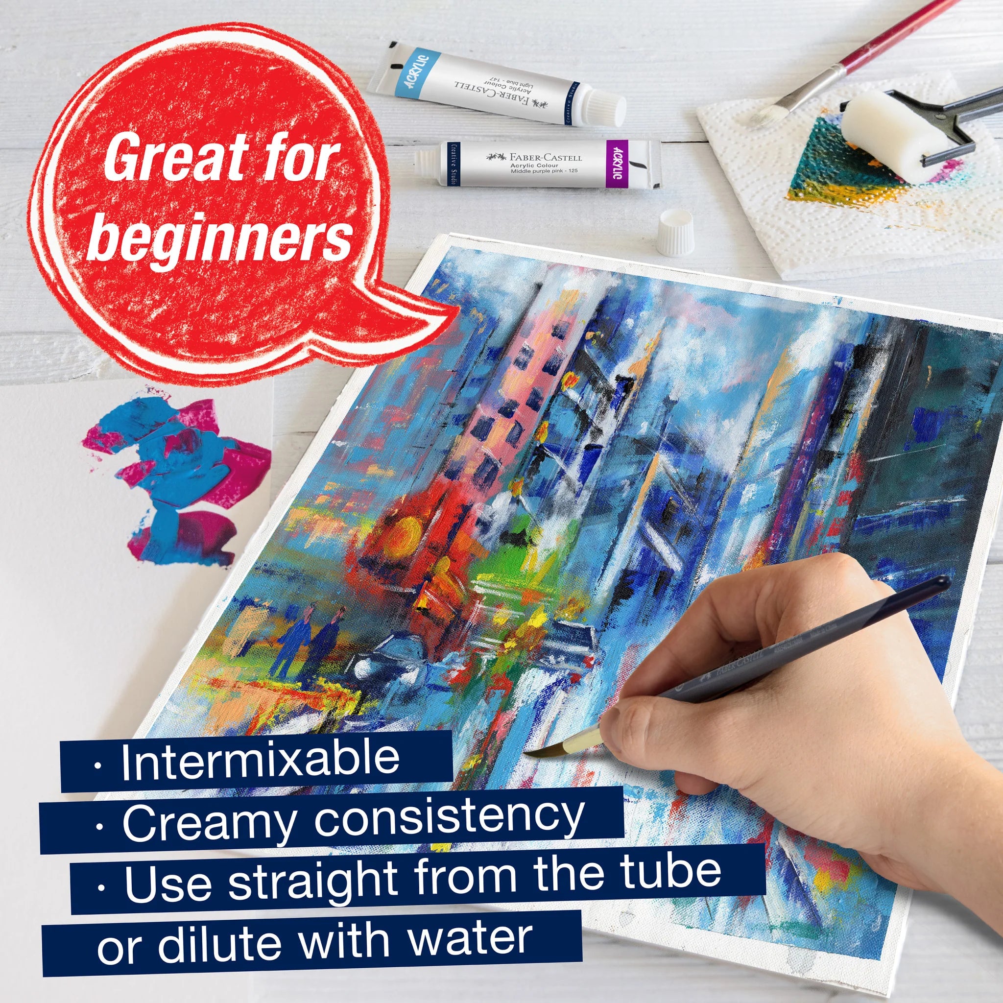 Faber-Castell Creative Studio 12 Acrylic Paint Colors