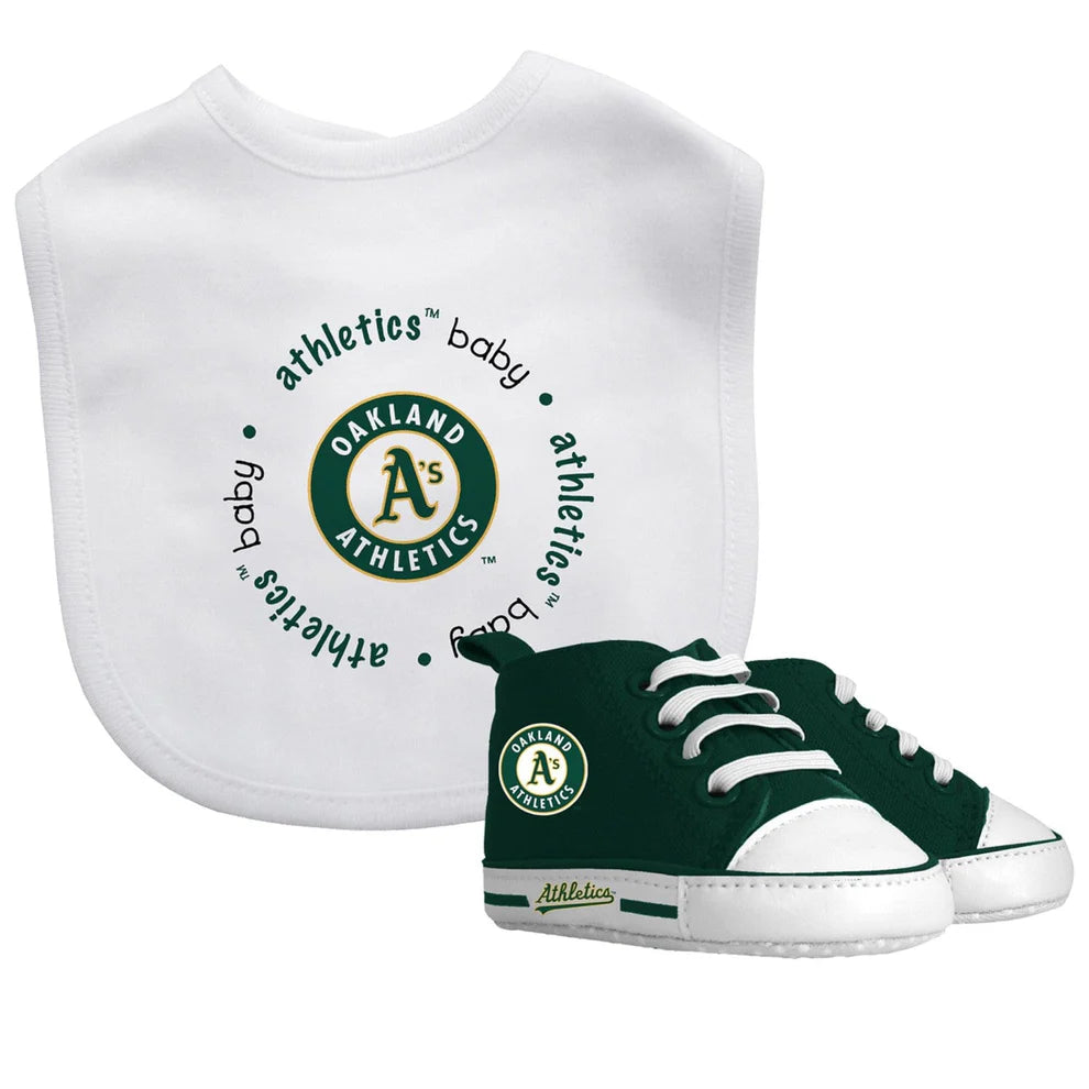 Oakland Athletics Pre Walkers and Bib 2 Piece Set