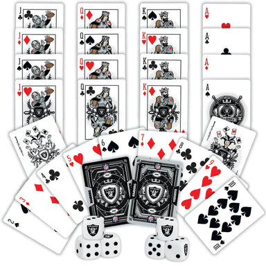 Las Vegas Raiders NFL 2-Decks of Playing Cards and Dice Set