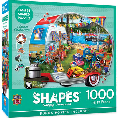 Happy Campers 1000 Piece Contours Shaped Puzzle