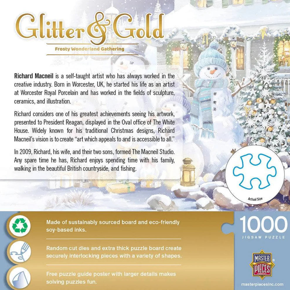 Frosty Wonderland Gathering 1000 Piece Glitter & Gold Puzzle