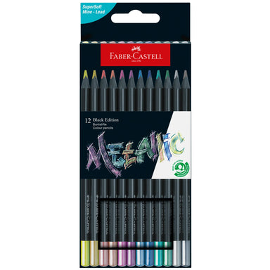 Faber-Castell Black Edition Metallic Colored Pencils set of 12