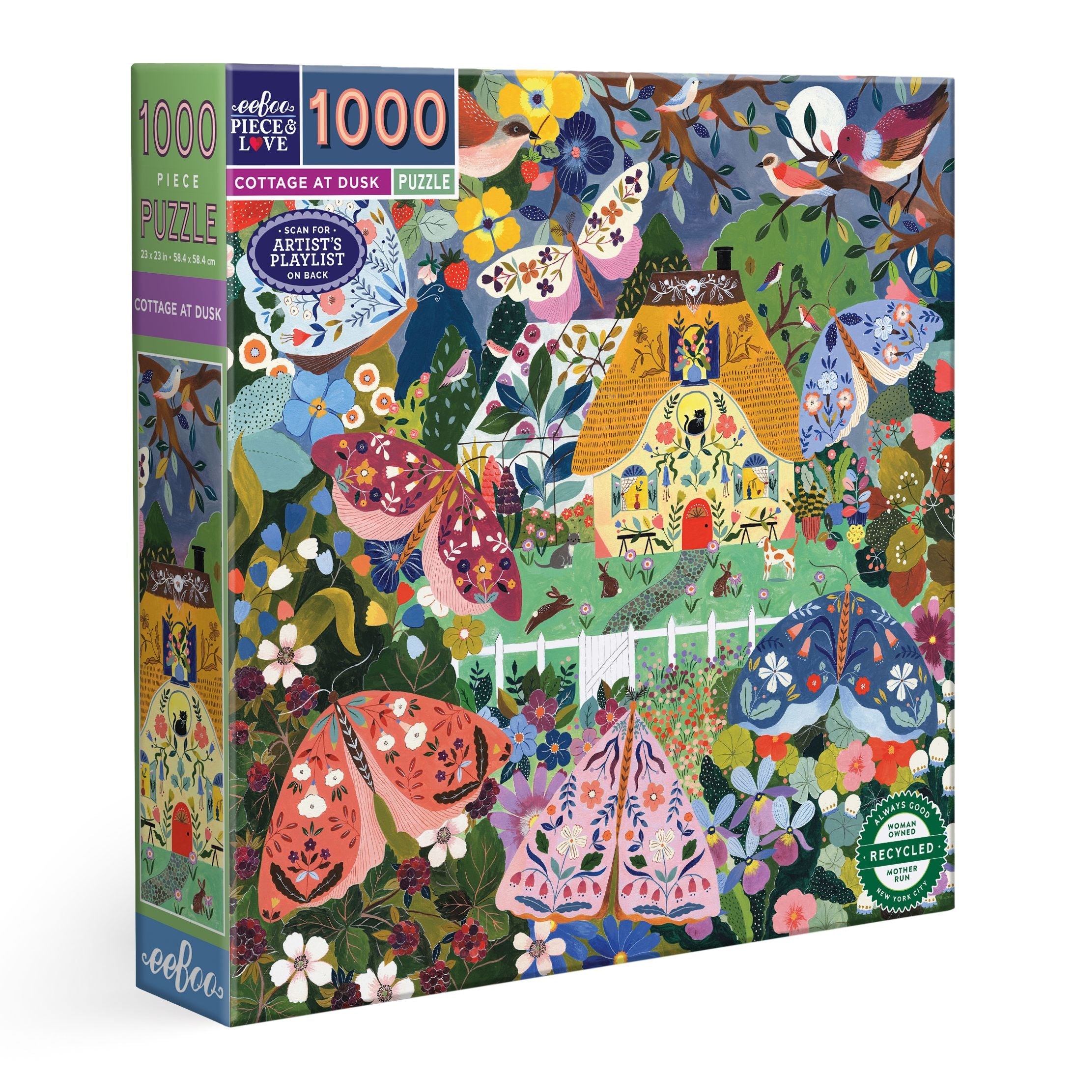 eeBoo Cottage at Dusk 1000 Piece Puzzle