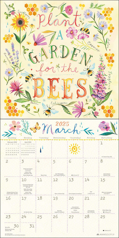 Katie Daisy Find Me In The Flowers 2025 Wall Calendar    