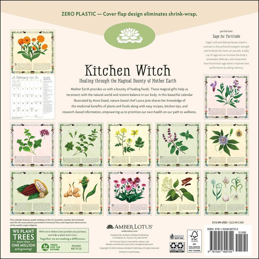 Kitchen Witch 2025 Wall Calendar    